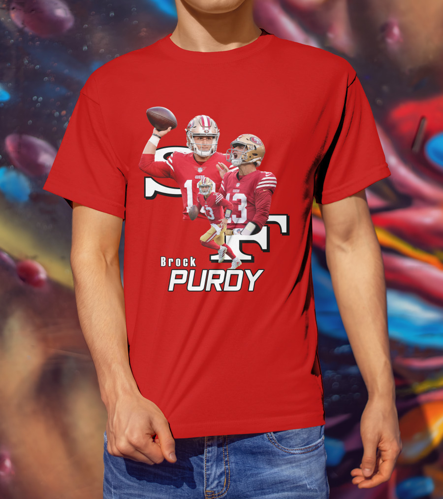Brock Purdy NFL Quarterback Action Collage T-Shirt