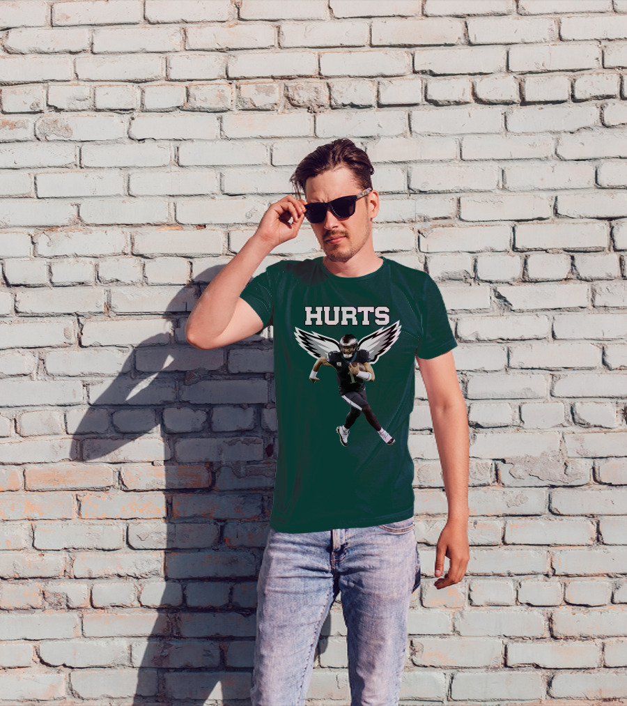 Hurts Eagles Quarterback Wings Football T-Shirt