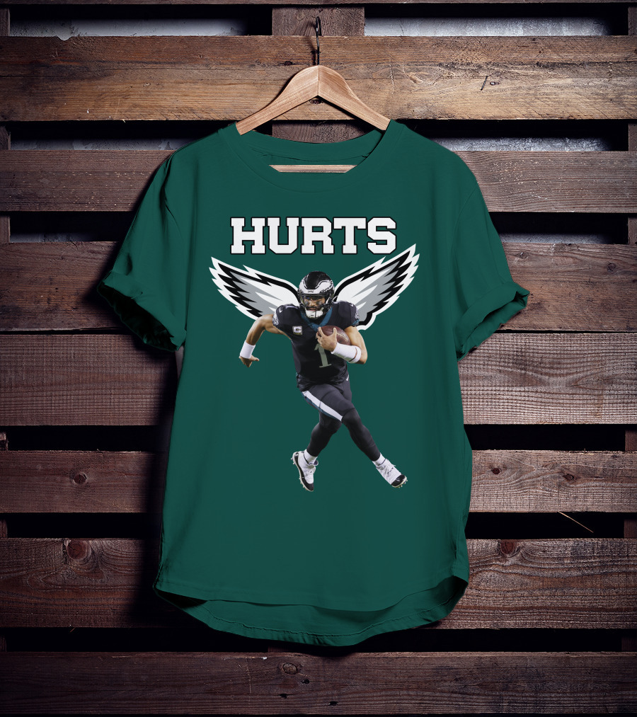 Hurts Eagles Quarterback Wings Football T-Shirt