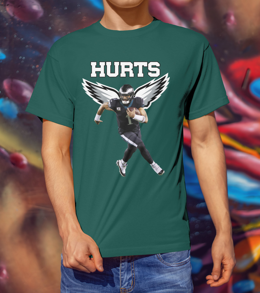 Hurts Eagles Quarterback Wings Football T-Shirt