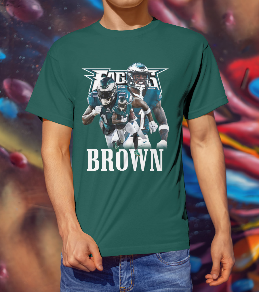 Philadelphia Eagles AJB11 Football Action Collage T-Shirt