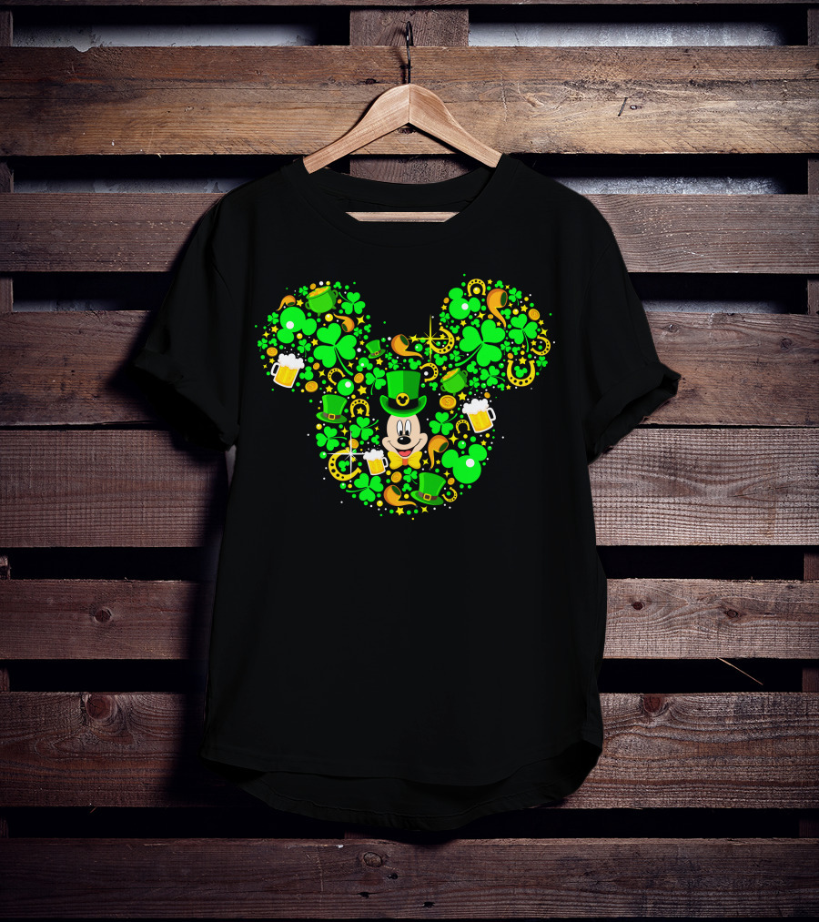 Mickey Shamrock St. Patrick's Day Clover Leprechaun Hat T-Shirt