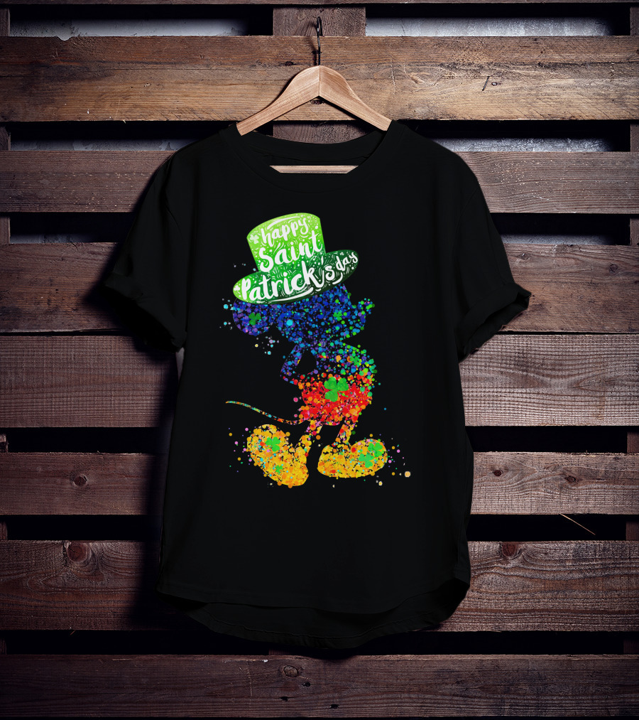 Happy Saint Patrick's Day Mickey Mouse Colorful T-Shirt