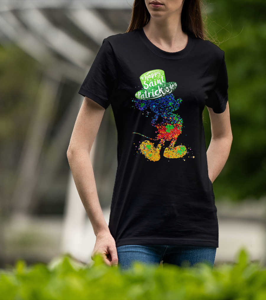 Happy Saint Patrick's Day Mickey Mouse Colorful T-Shirt