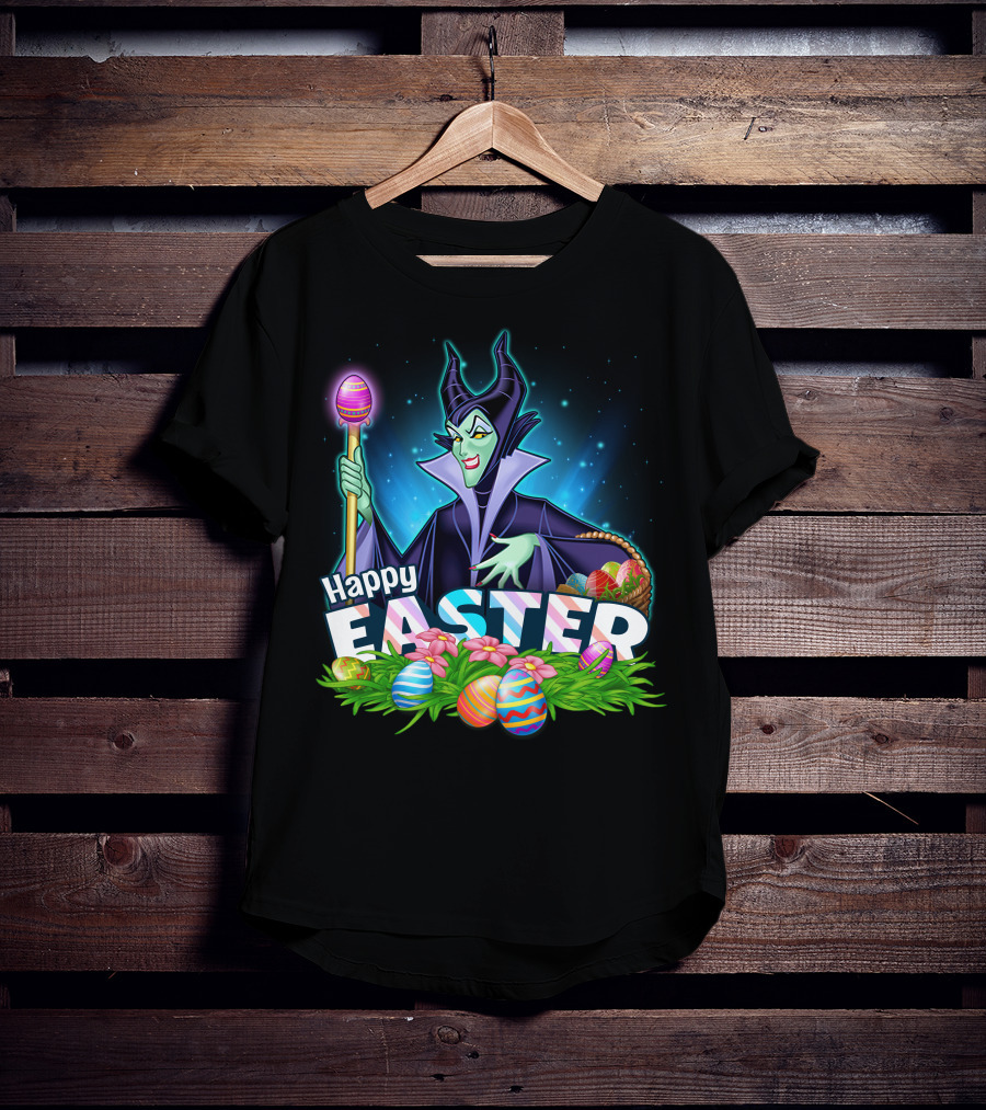 Happy Easter Maleficent With Easter Eggs And Staff T-Shirt