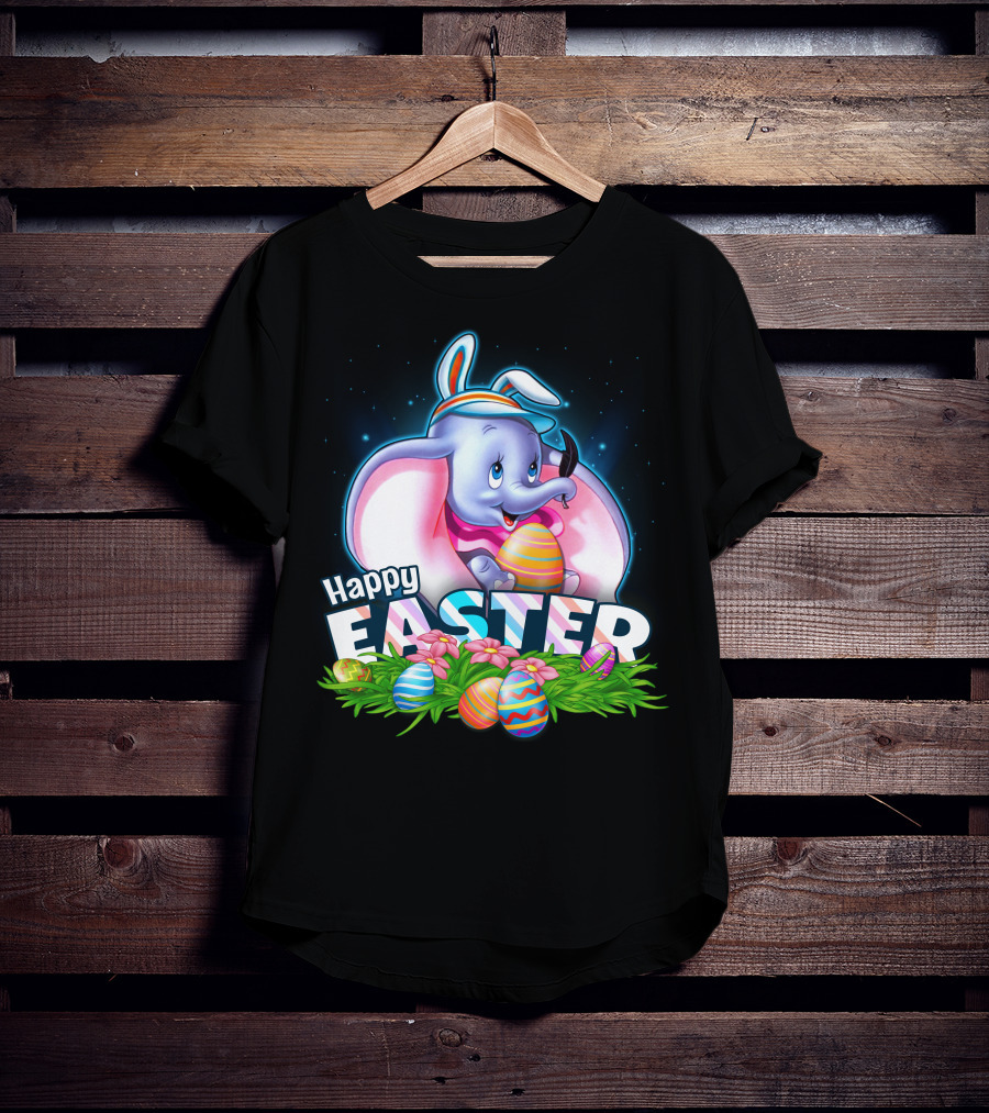 Happy Easter Dumbo With Colorful Easter Eggs T-Shirt