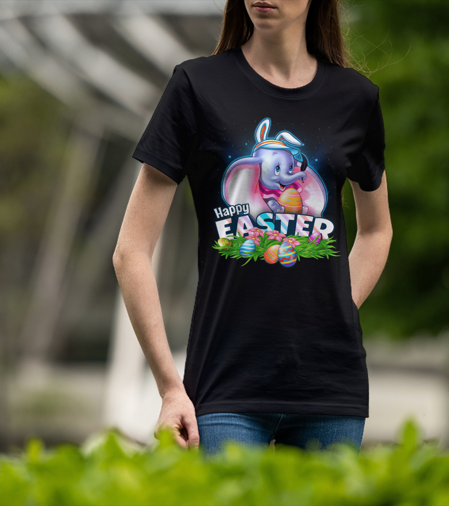 Happy Easter Dumbo With Colorful Easter Eggs T-Shirt