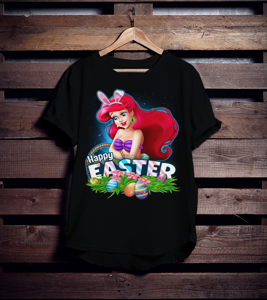 Happy Easter Ariel With Easter Eggs And Bunny Ears T-Shirt