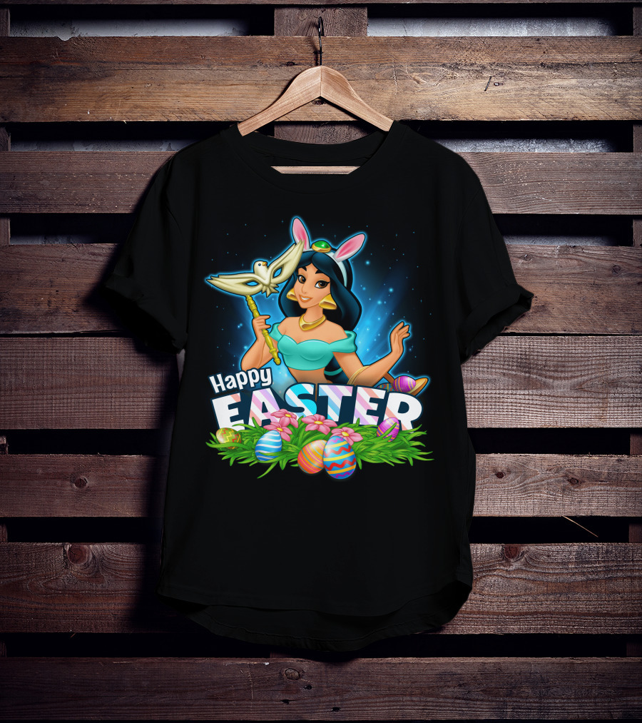 Jasmine Happy Easter Eggs And Bunny Ears T-Shirt