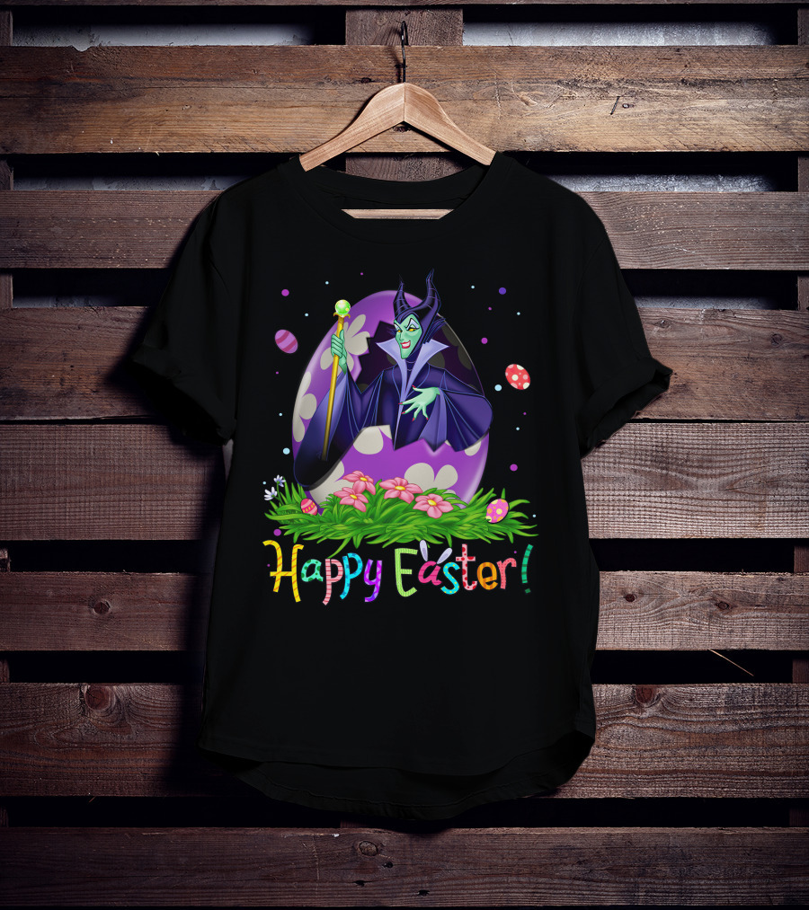 Happy Easter Maleficent Egg And Flowers T-Shirt