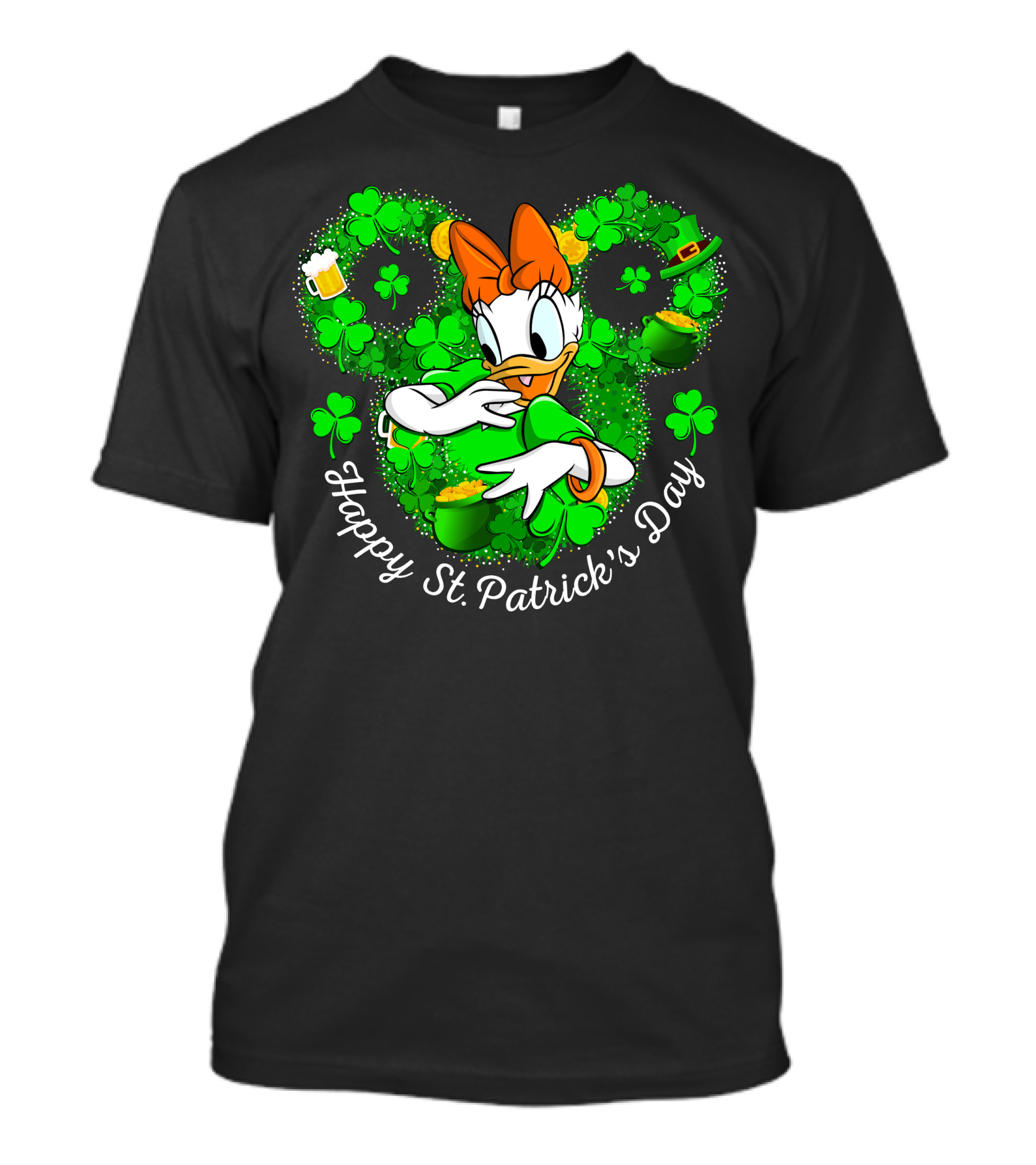 Daisy Happy St. Patrick's Day Shamrocks And Gold T-Shirt