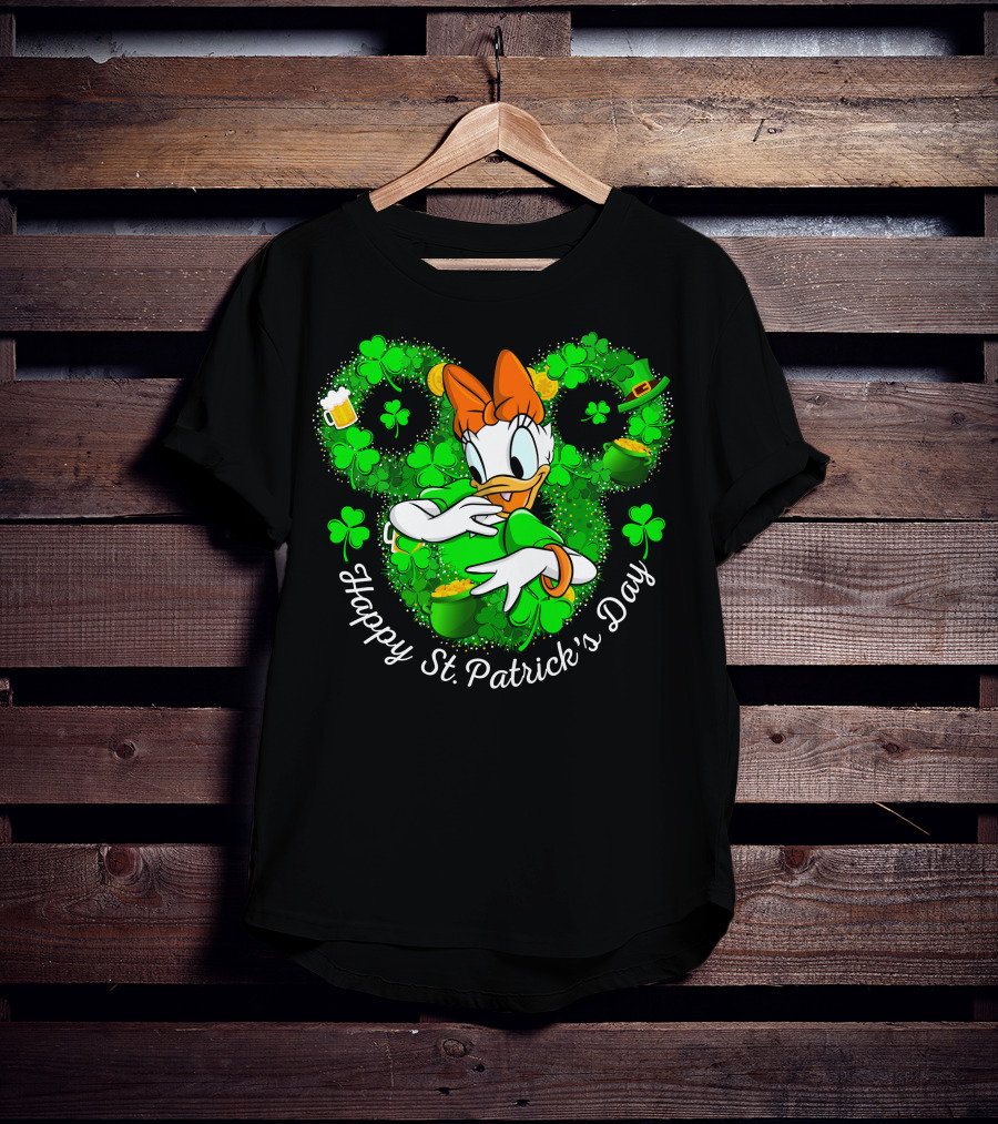 Daisy Happy St. Patrick's Day Shamrocks And Gold T-Shirt