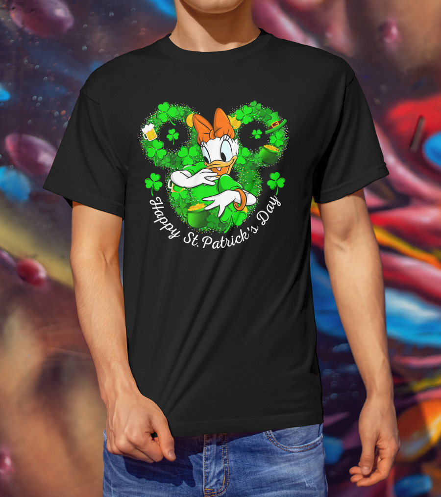 Daisy Happy St. Patrick's Day Shamrocks And Gold T-Shirt