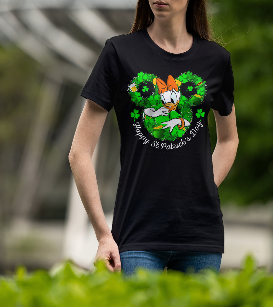 Daisy Happy St. Patrick's Day Shamrocks And Gold T-Shirt