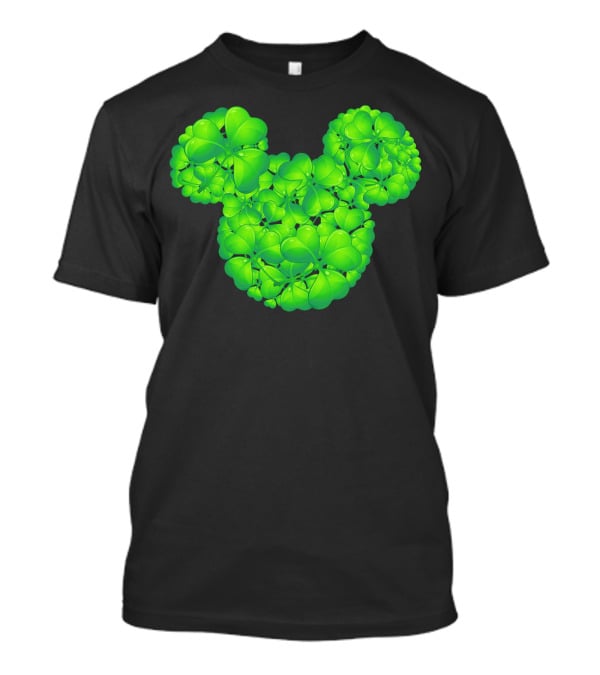 Mickey Shamrocks Green Clover Minnie Ears St. Patrick's Day T-Shirt