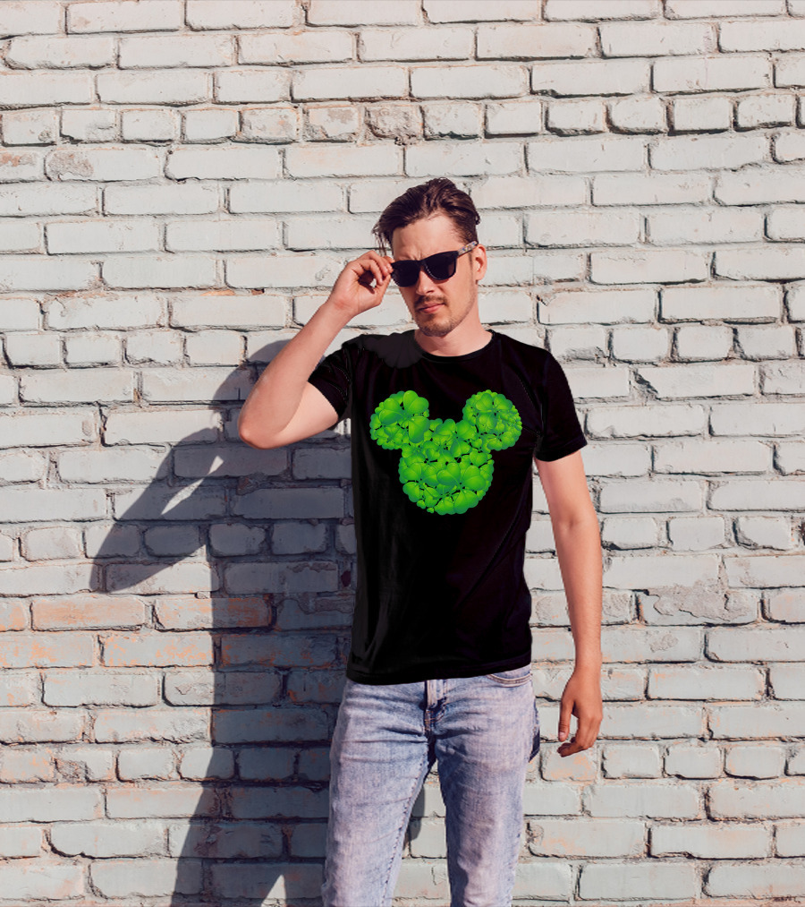 Mickey Shamrocks Green Clover Minnie Ears St. Patrick's Day T-Shirt