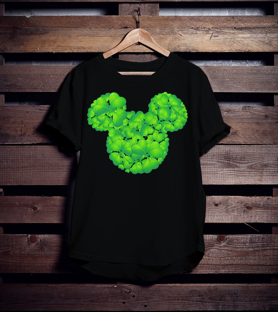 Mickey Shamrocks Green Clover Minnie Ears St. Patrick's Day T-Shirt