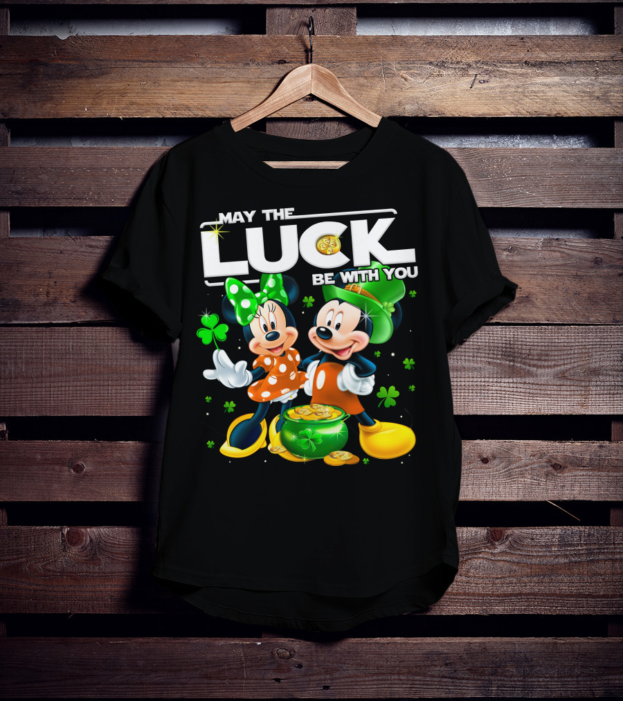May The Luck Be With You Mickey And Minnie St. Patrick's Theme T-Shirt