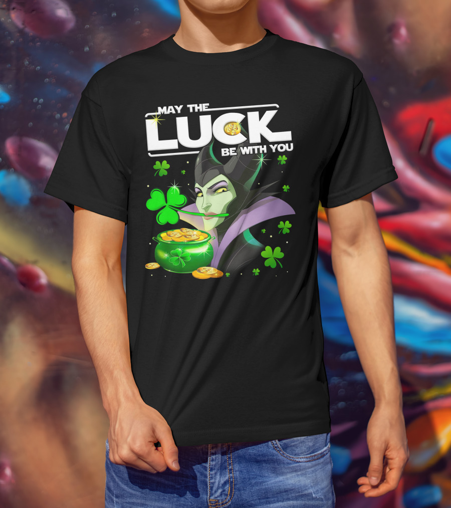 May The Luck Be With You Maleficent Clovers Coins Pot T-Shirt