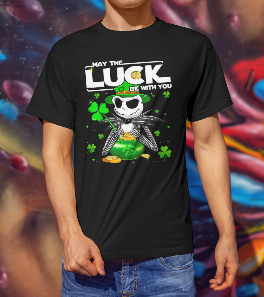 May The Luck Be With You Jack Skellington St. Patrick's Day T-Shirt