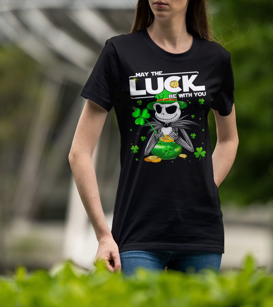 May The Luck Be With You Jack Skellington St. Patrick's Day T-Shirt