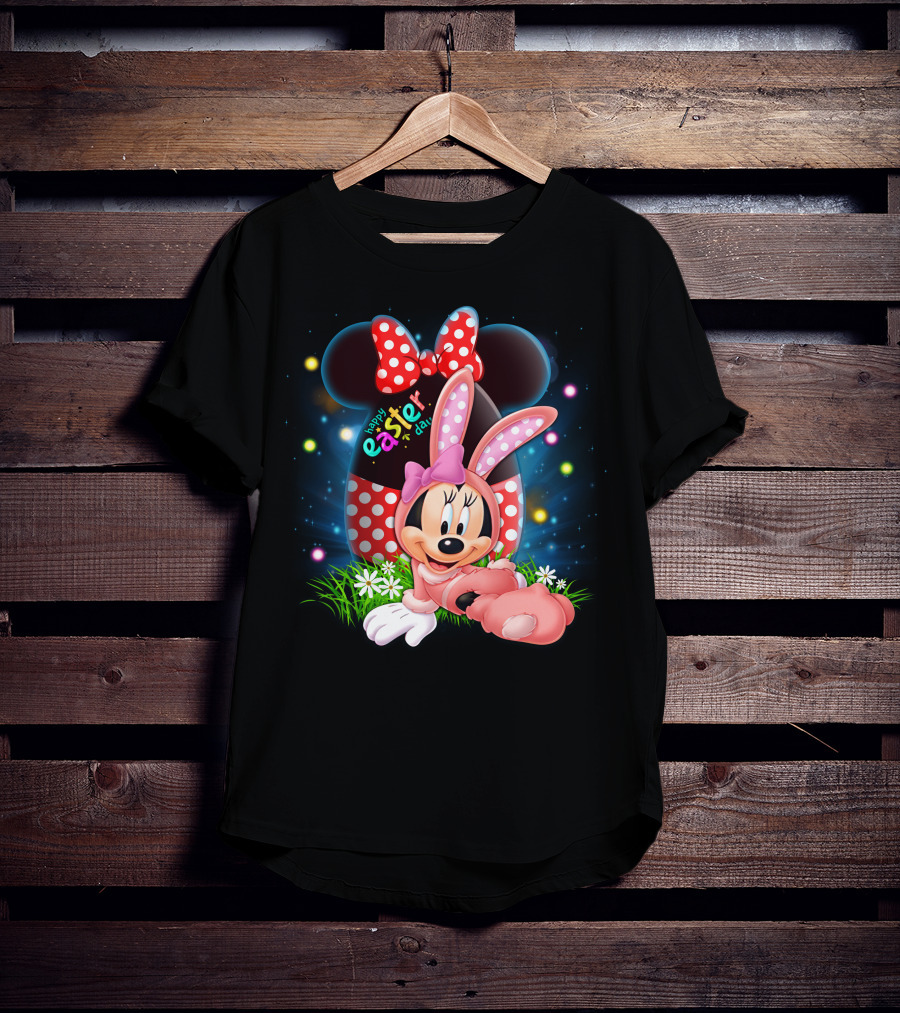 Minnie Mouse Happy Easter Day Polka Dot Bunny Ears T-Shirt