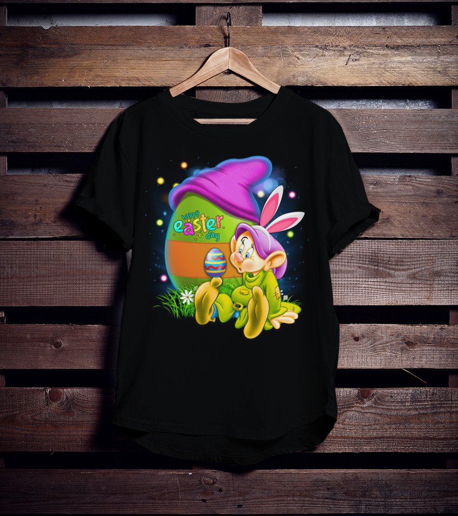 Happy Easter Day Dopey With Colorful Egg And Bunny Ears T-Shirt