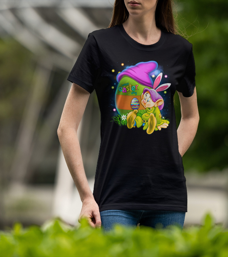 Happy Easter Day Dopey With Colorful Egg And Bunny Ears T-Shirt