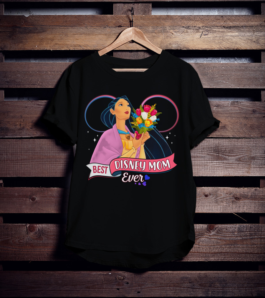 Best Disney Mom Ever Pocahontas Flowers Hearts Stars T-Shirt