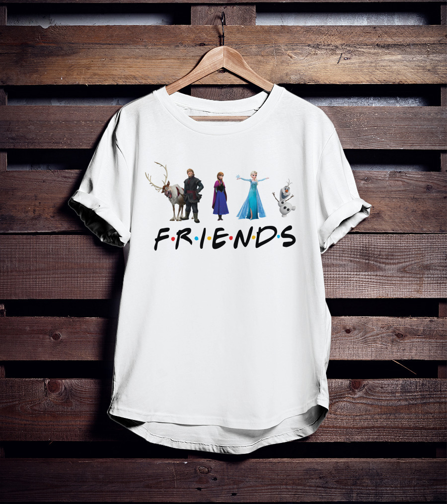 Frozen Characters Friends Logo T-Shirt