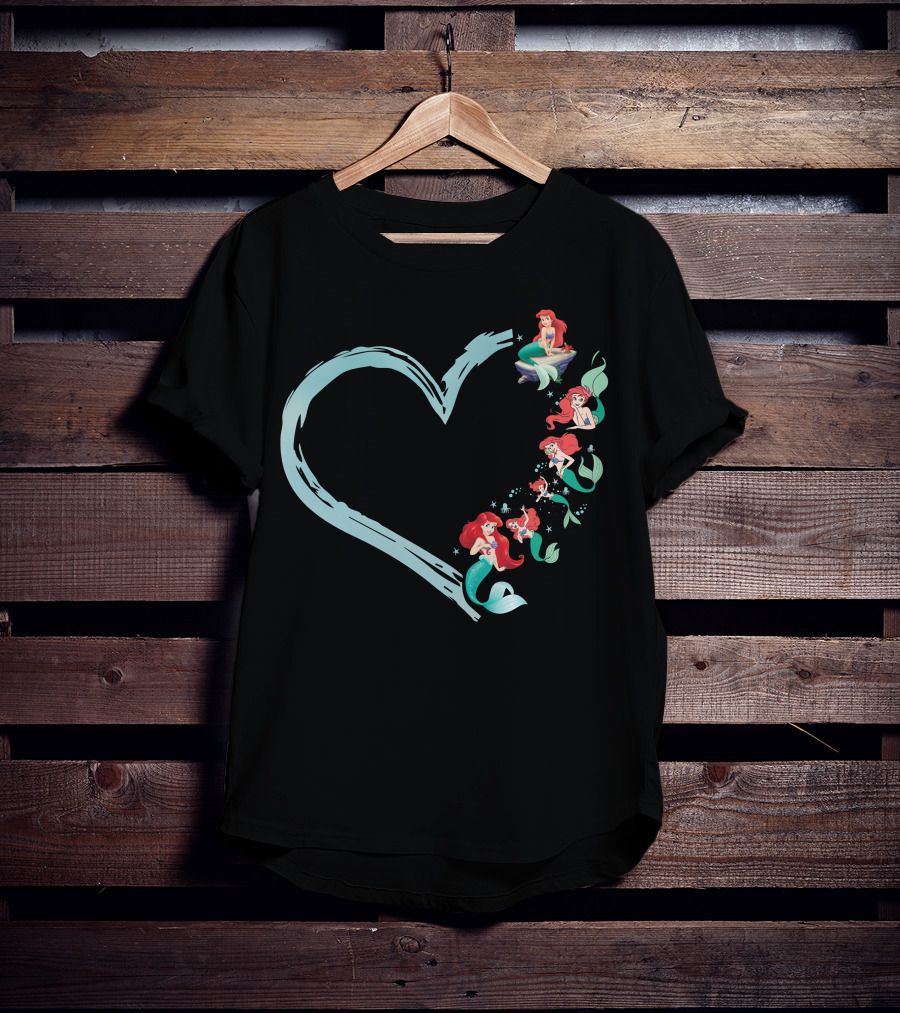 Ariel Heart Mermaid Art With Various Poses And Expressions T-Shirt
