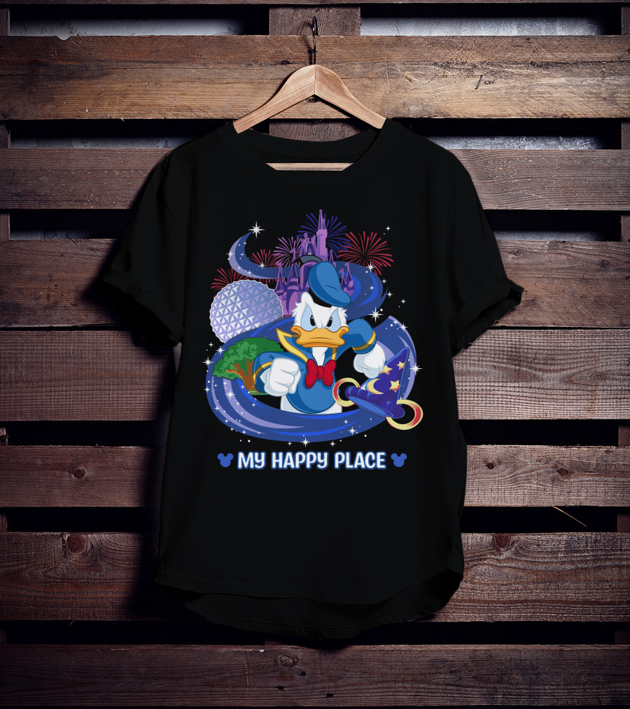 My Happy Place Donald Duck Disney Magic And Fireworks T-Shirt