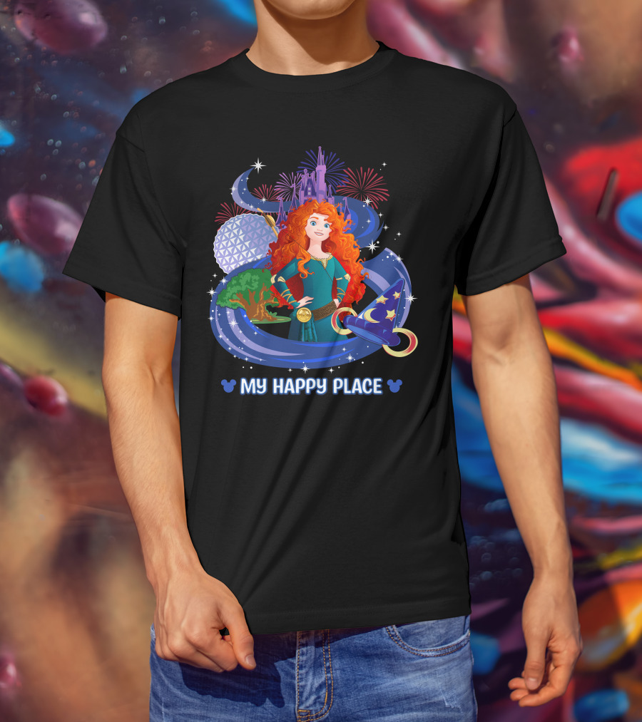 My Happy Place Merida Magic Kingdom Fireworks T-Shirt