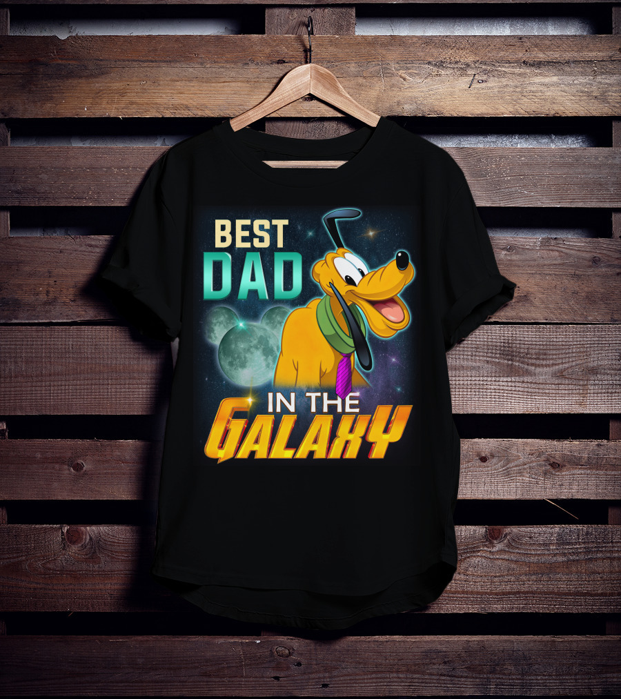 Best Dad In The Galaxy Pluto Disney Mickey Mouse Ears T-Shirt
