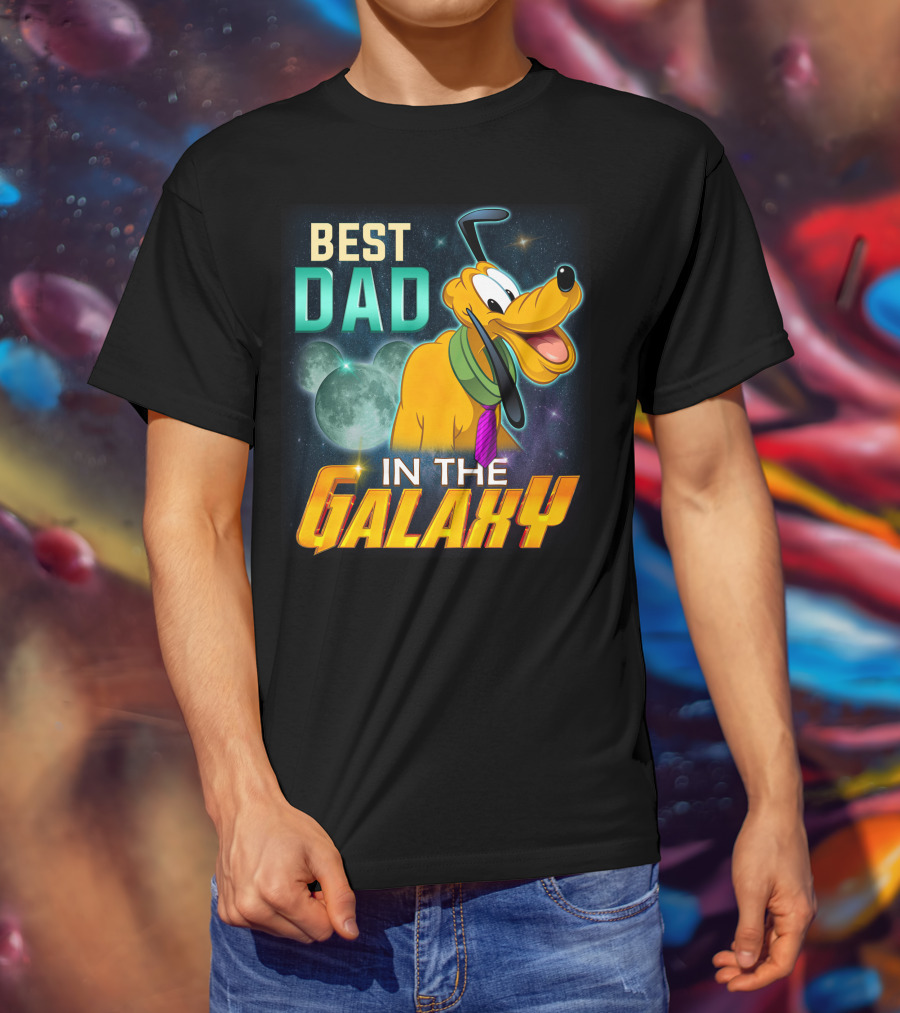 Best Dad In The Galaxy Pluto Disney Mickey Mouse Ears T-Shirt
