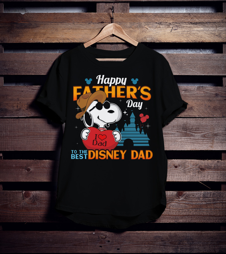 Happy Father's Day Snoopy I Love Dad To The Best Disney Dad T-Shirt