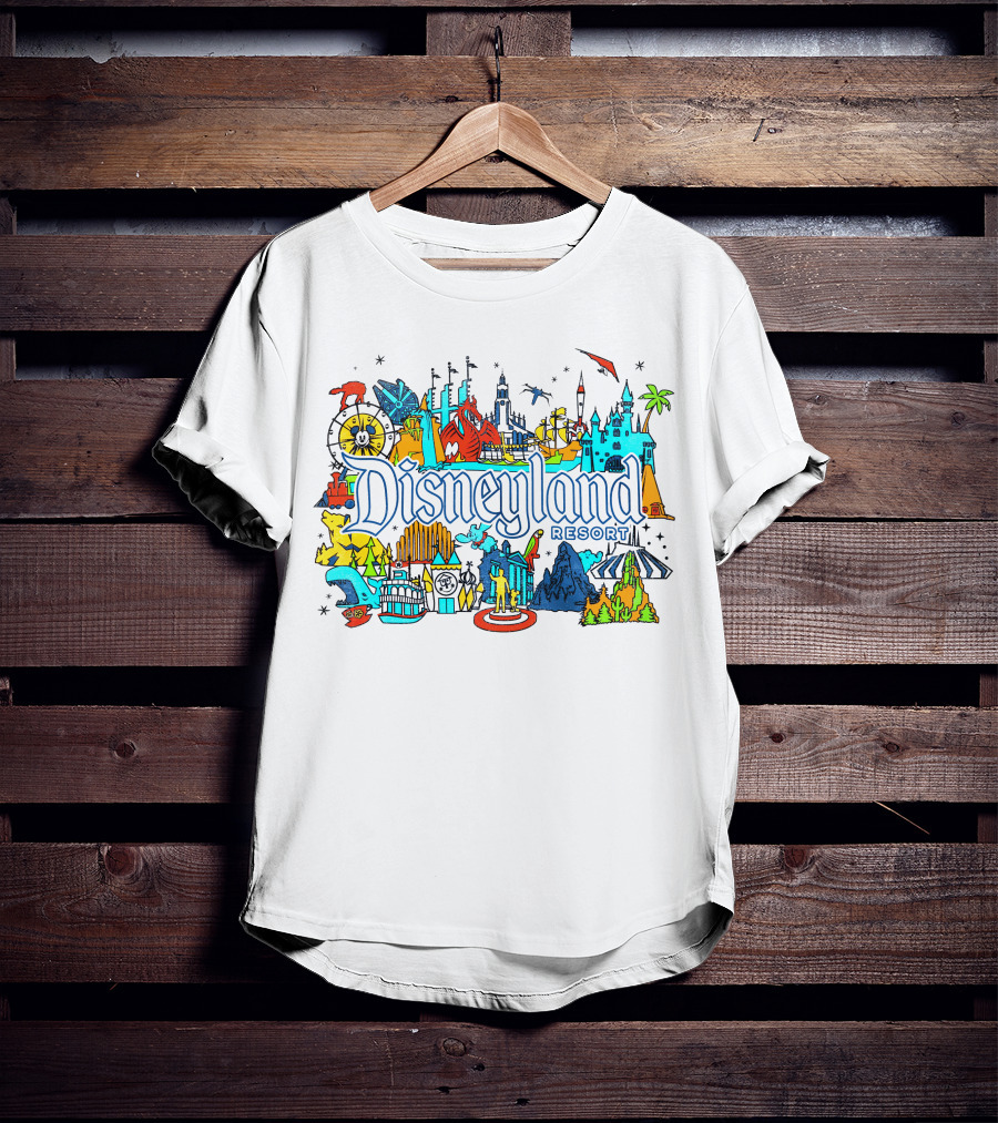 Disneyland Resort Iconic Attractions And Landmarks T-Shirt