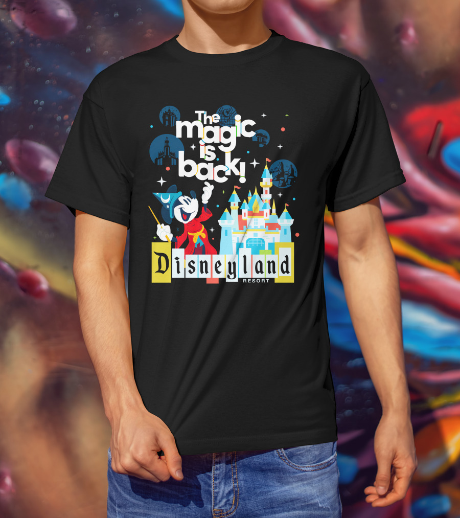The Magic Is Back Disneyland Resort Mickey Mouse Castle Magic Kingdom T-Shirt