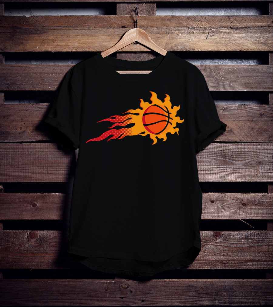 Style 11 Flaming Basketball T-Shirt