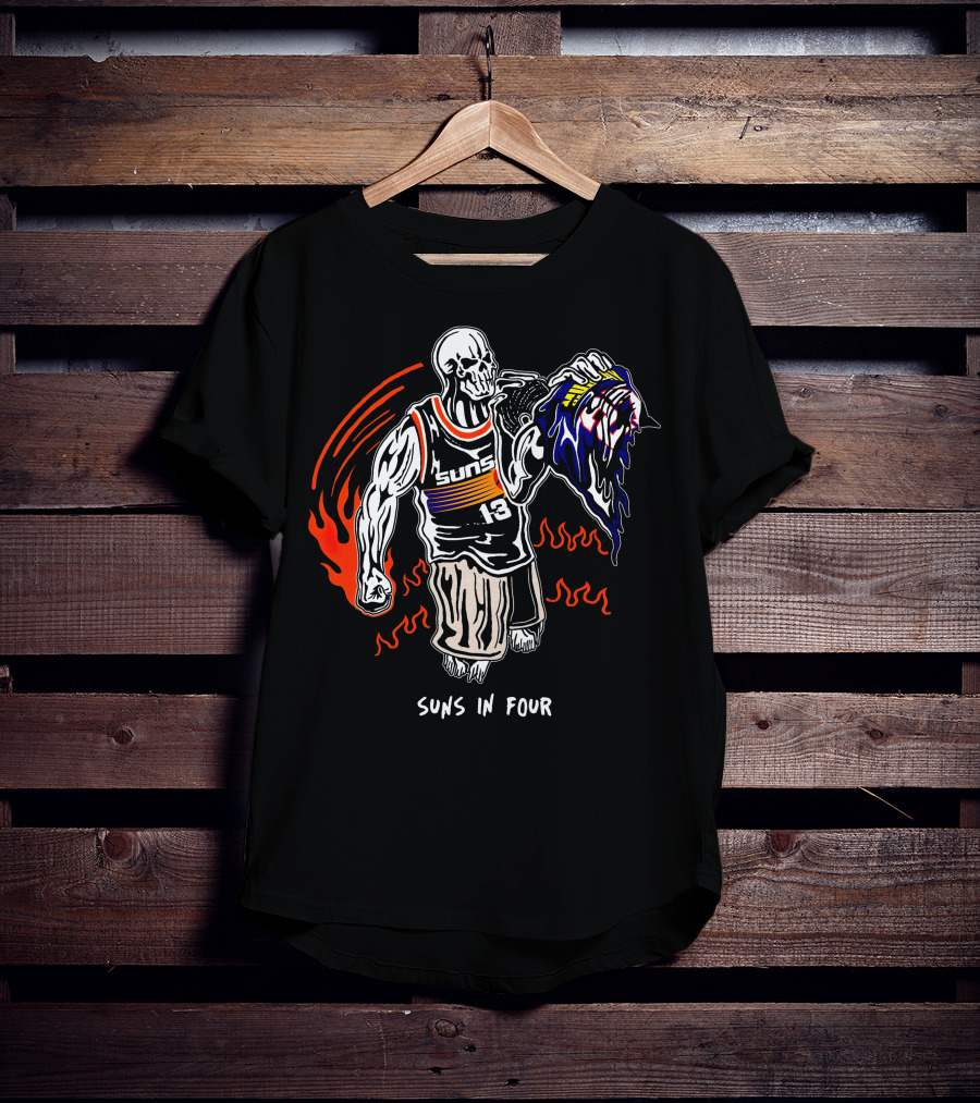 Phoenix Suns Victory Skull Holding Defeated Opponent Head Suns In Four T-Shirt