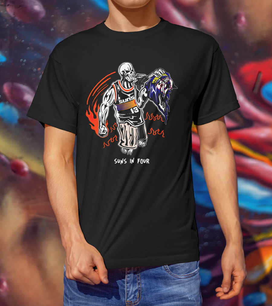 Phoenix Suns Victory Skull Holding Defeated Opponent Head Suns In Four T-Shirt
