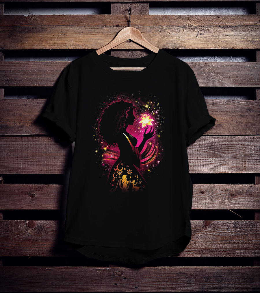 Gothel Enchanted Flower Silhouette Magic Glow T-Shirt