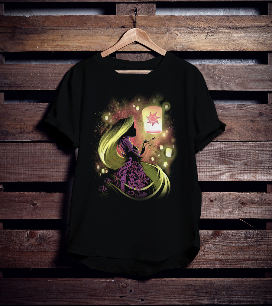 Rapunzel Lanterns And Golden Hair With Sun T-Shirt