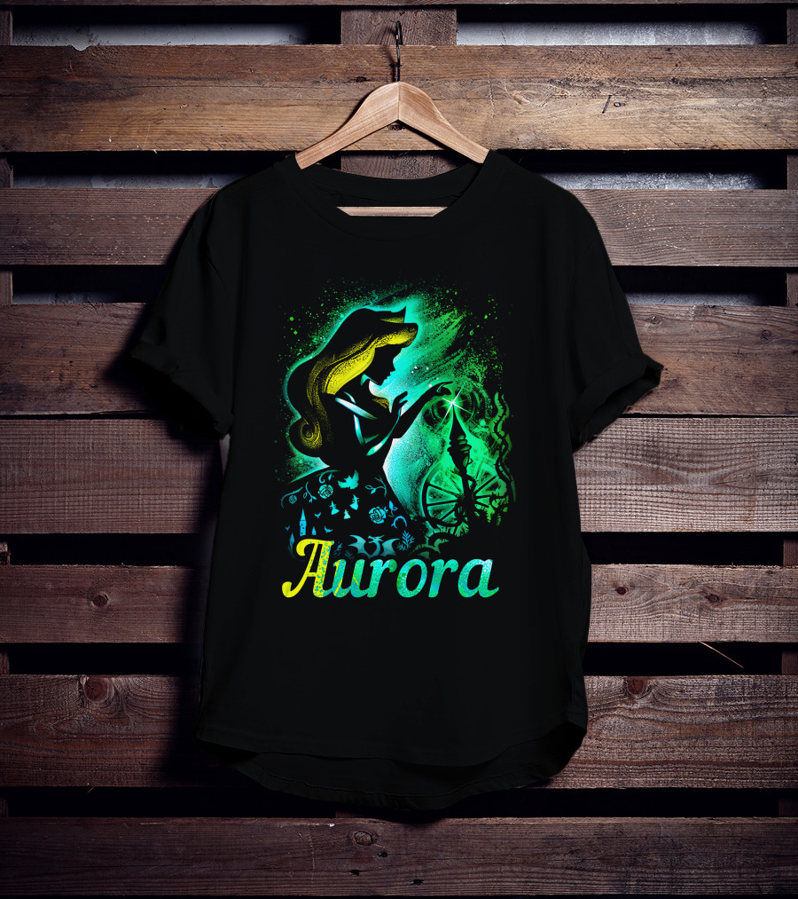 Aurora Enchanted Princess Silhouette With Magic Spindle T-Shirt
