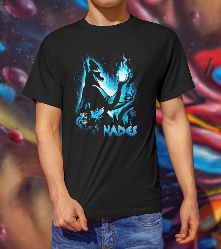 Hades Flaming Skull Creature Mythology Pegasus Lightning T-Shirt