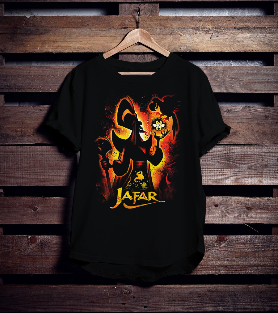 Jafar And Iago With Genie Lamp Silhouette T-Shirt