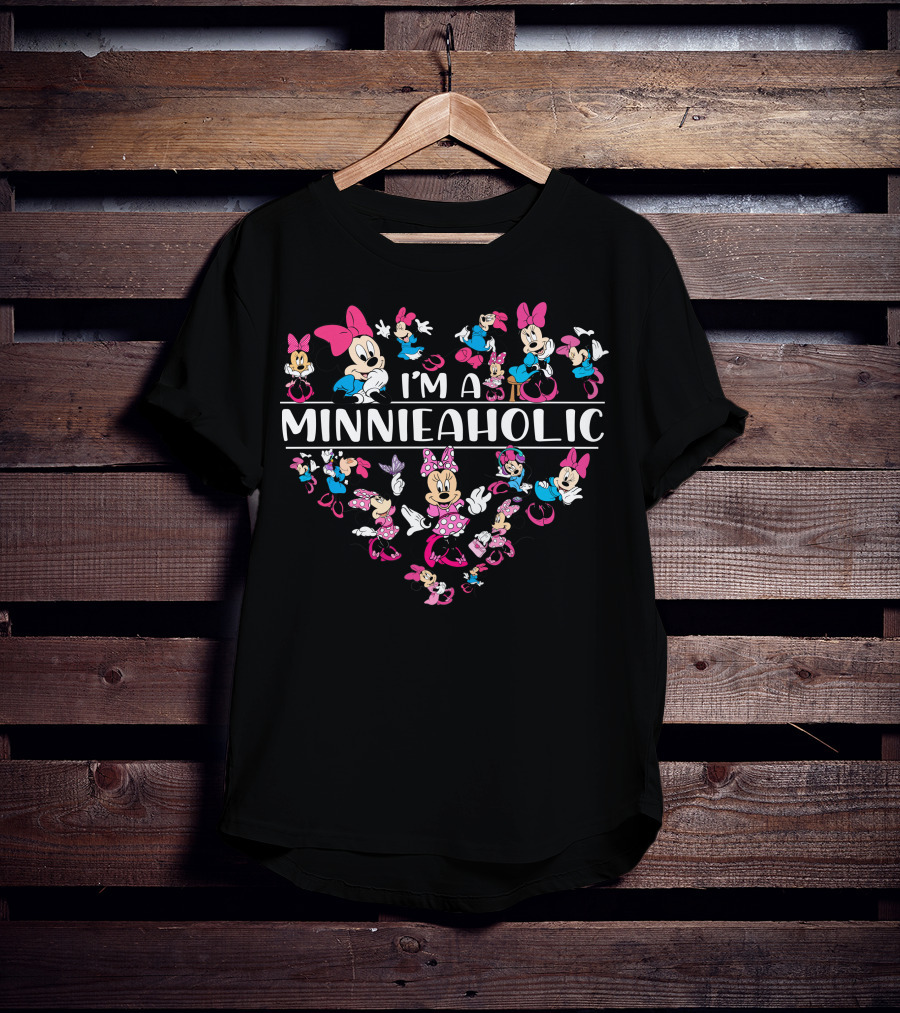 I'm A Minnieaholic Minnie Mouse Characters Heart-Rich T-Shirt