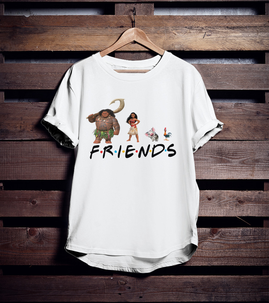 Friends Moana Maui Pua Heihei Characters T-Shirt