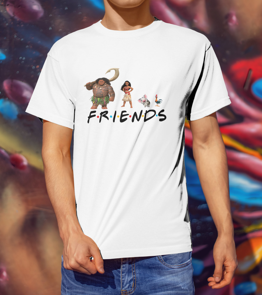 Friends Moana Maui Pua Heihei Characters T-Shirt