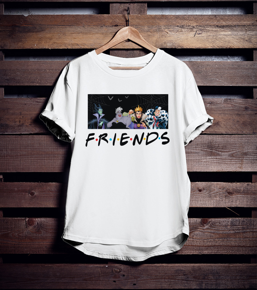 Friends Inspired Disney Villains Characters Group T-Shirt